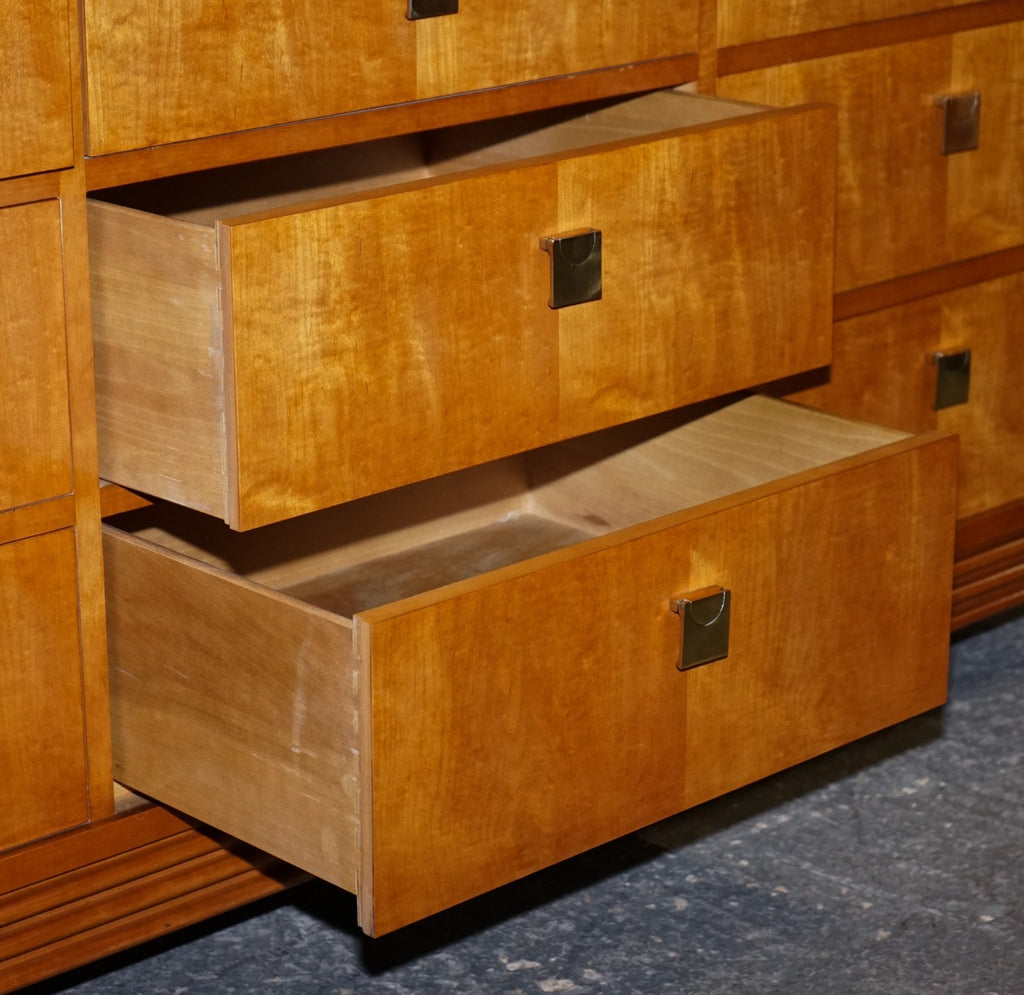 AMERICAN HICKORY WHITE GENESIS BIEDERMEIER DRESSER SIDEBOARD BANK OF DRAWERS