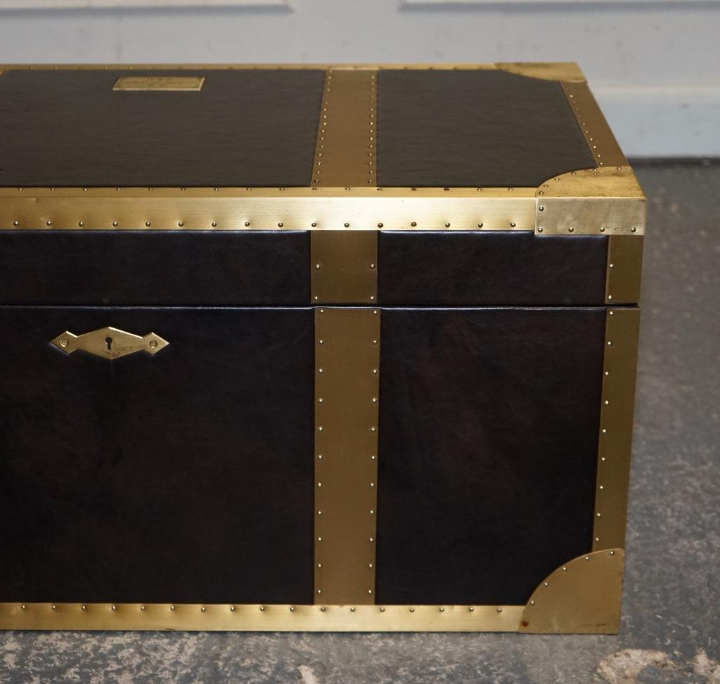 TIMOTHY OULTON CUMBERLAND COLLECTION STORAGE TRUNK WITH RED VELVET LINING