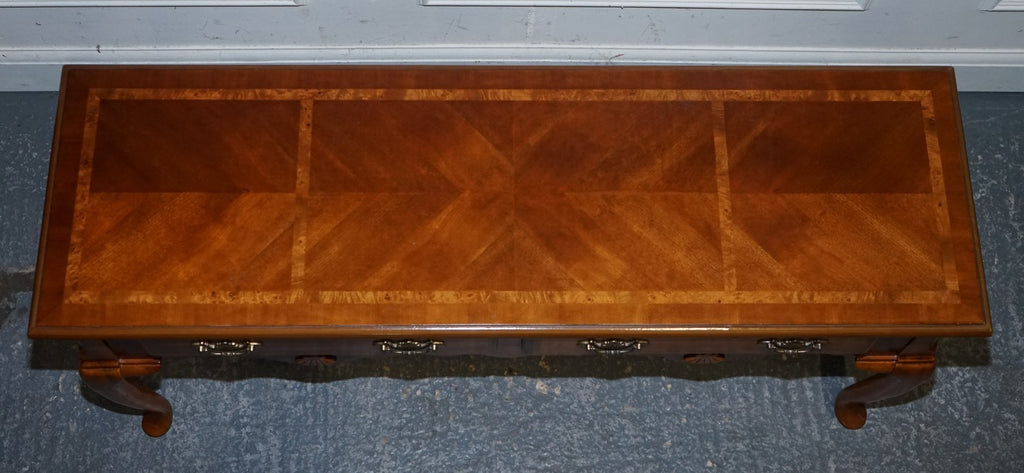 GEORGIAN STYLE WALNUT SIDE CONSOLE TABLE ON CABRIOLE LEGS CIRCA 1980'S