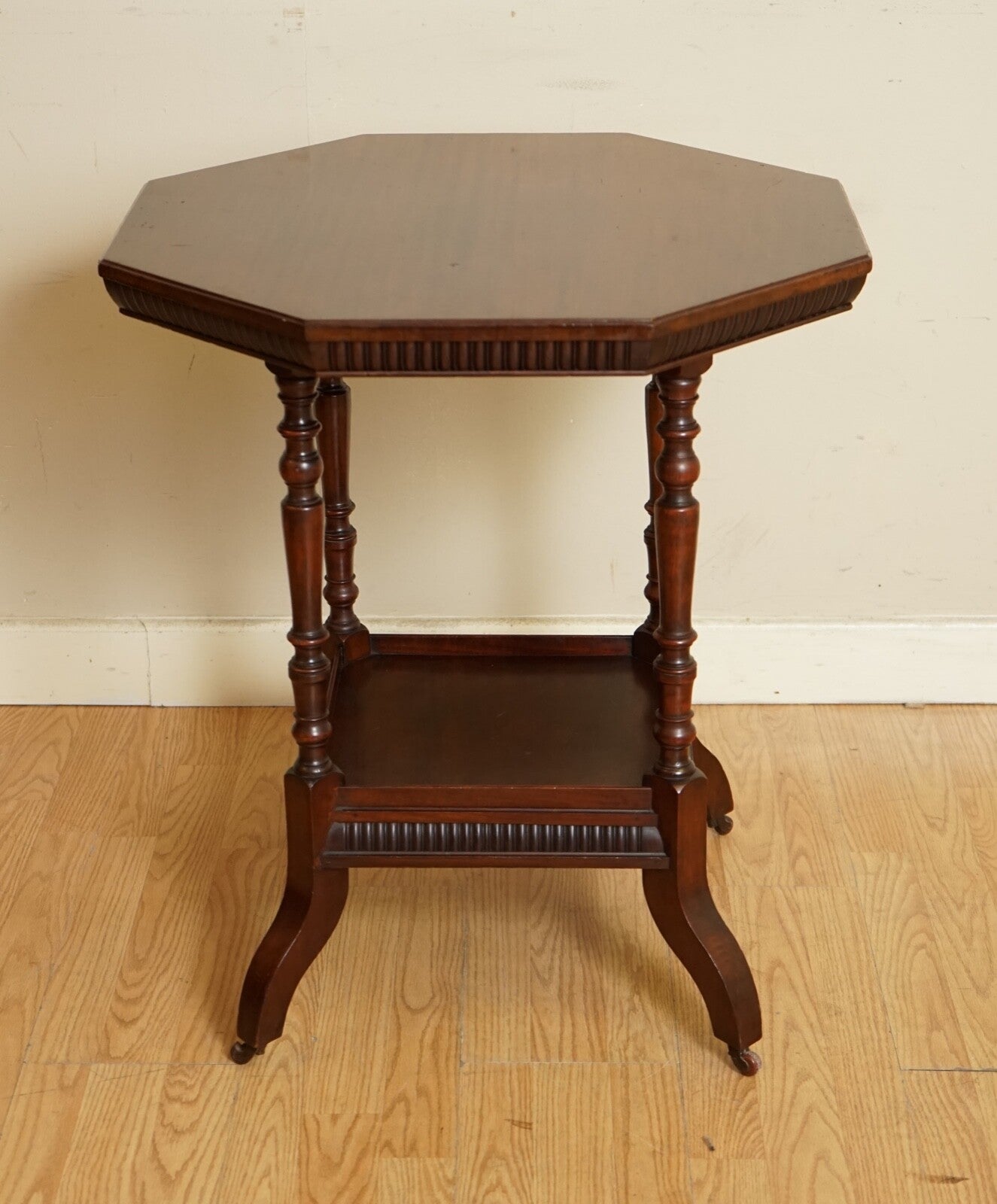 JAMES SCHOOLBRED ANTIQUE ARTS & CRAFTS OCTAGONAL OCCASIONAL SIDE END TABLE