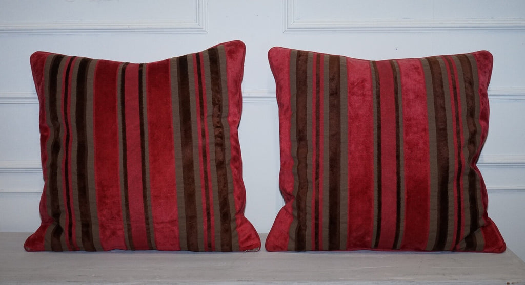 PAIR OF ALEXANDER & JAMES HUDSON STRiPEY SCATTER CUSHIONS