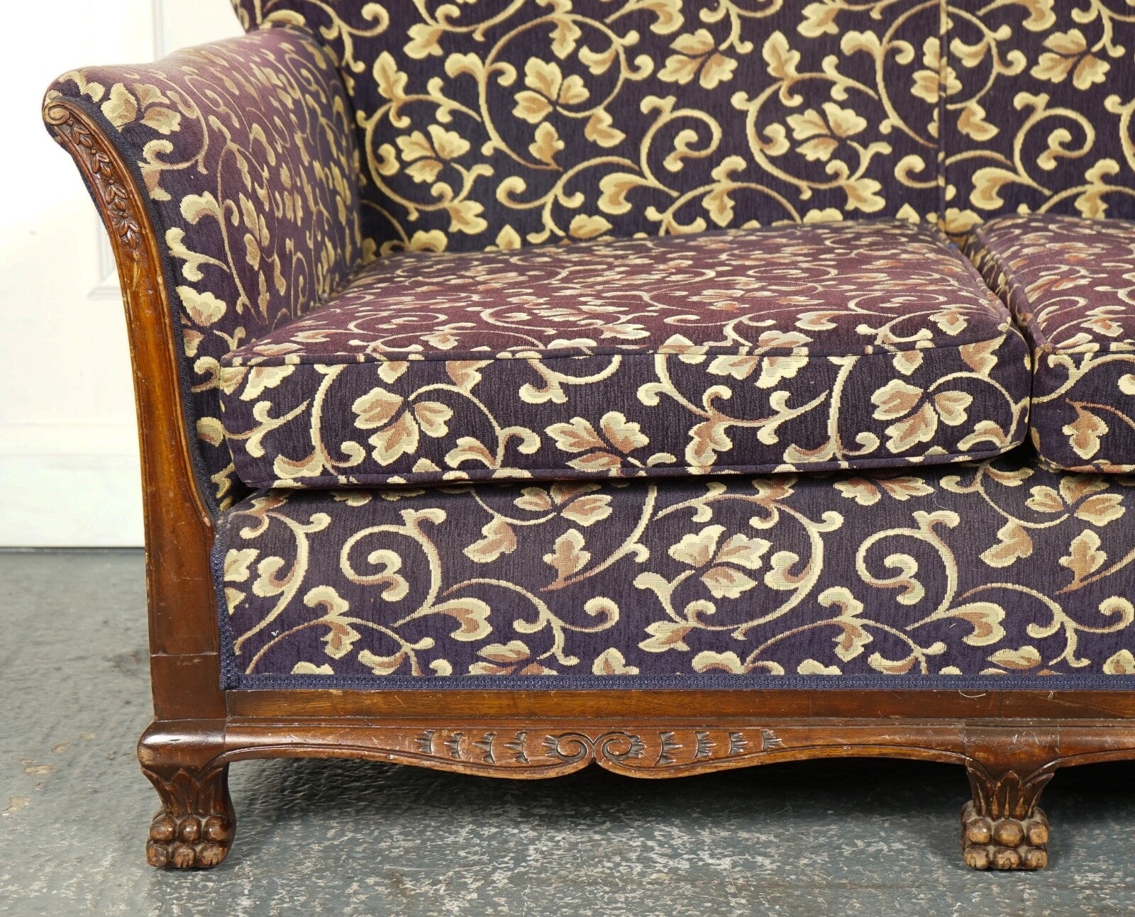 VICTORIAN FABRIC BERGERE SUITE SOFA AND TWO ARMCHAIRS UPHOLSTERY PROJECT J1