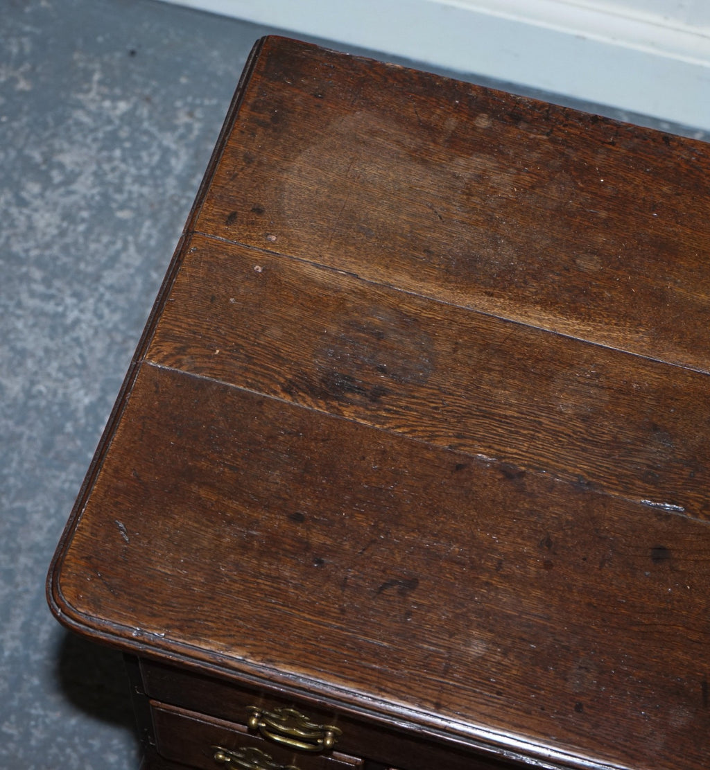 ANTIQUE 18TH CENTRY ENGLISH GEORGIAN GEORGE II OAK SMALL DESK NIGHTSTAND LOWBOY