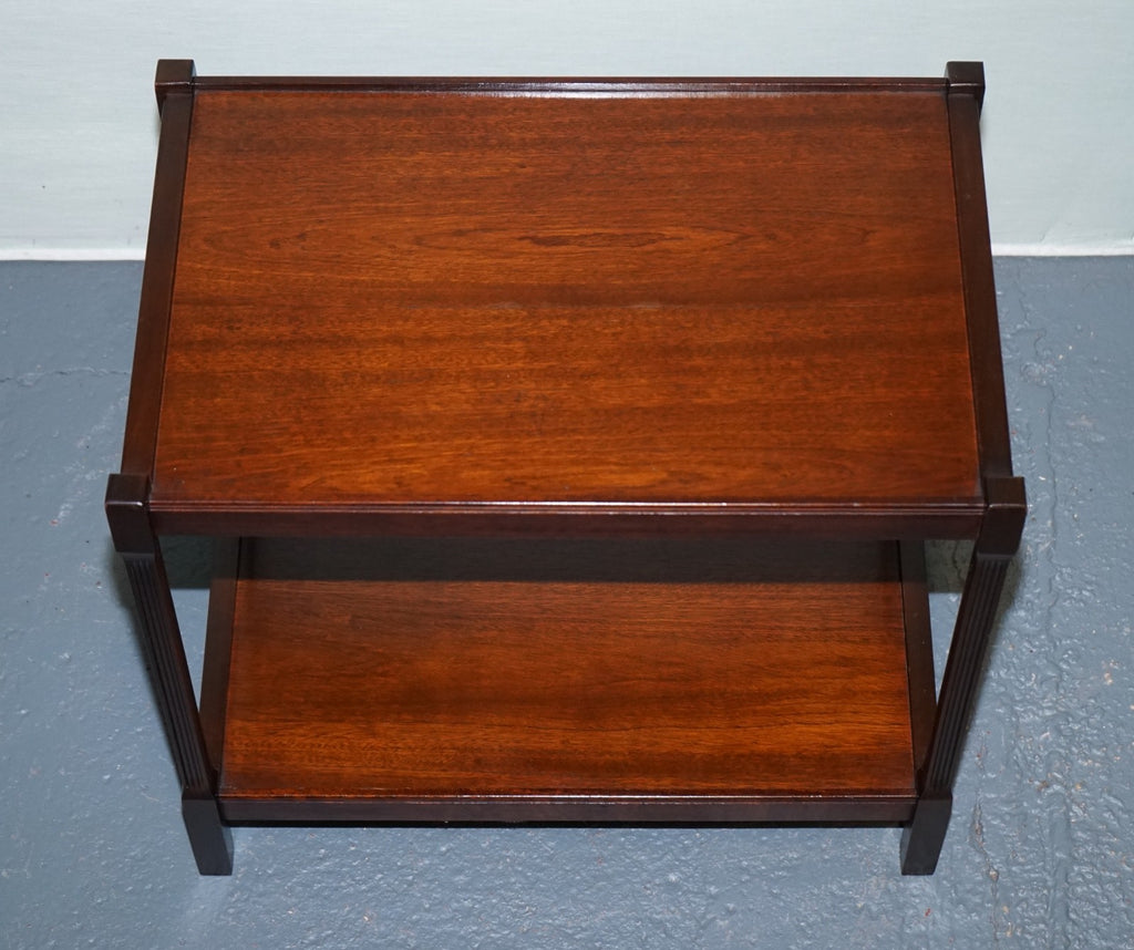 VINTAGE MID CENTURY HARDWOOD TWO TIER SIDE TABLE OCASSIONAL TABLE
