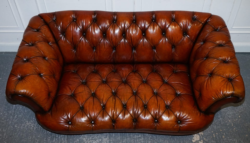 RESTORED HAND DYED LEATHER 2.5 SEATER CHESTERFIELD TETRAD OSCAR SOFA