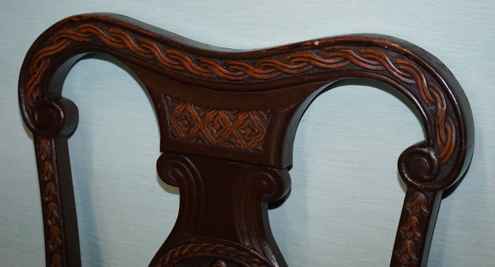 ANGLO INDIAN WOODEN HEAVILY CARVED ELEPHANT DETAIL SINGLE CAVER ARMCHAIR