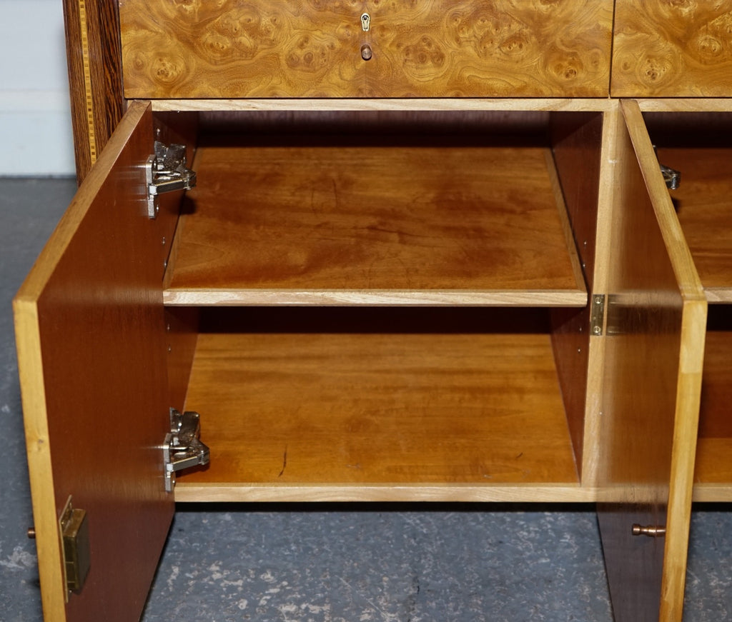 WARD BENNET BRICKEL ASSOCIATES RESTORED PAIR OF BURR WALNUT SIDEBOARDS