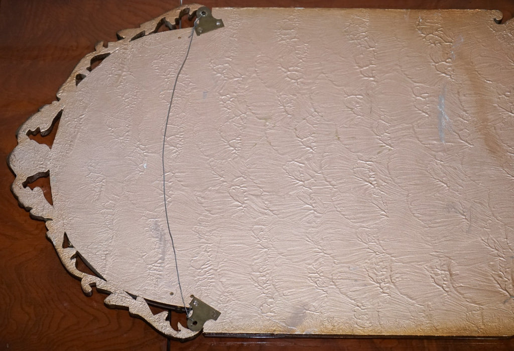 VINTAGE 1960'S ART DECO STYLE MIRROR WITH BEVELED PEACH GLASS PANELS BY ATSONEA
