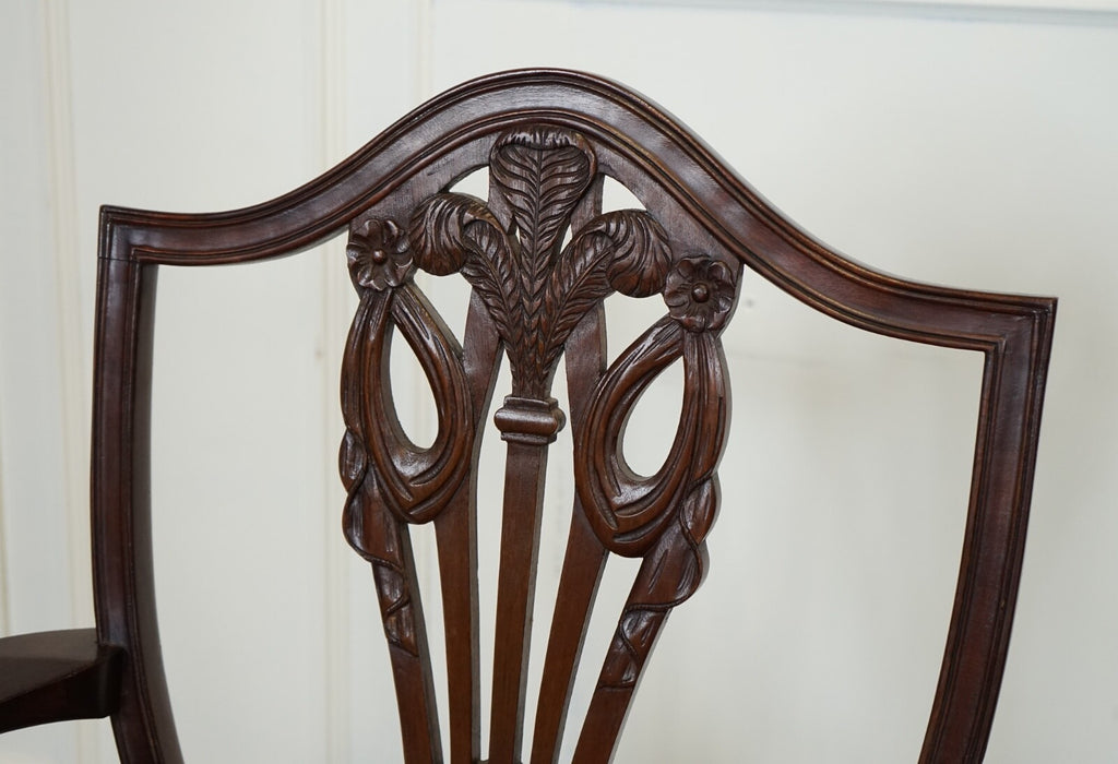 LOVELY PAIR OF VICTORIAN HEPPLEWHITE CARVER HALLWAY SIDE CHAIRS FEATHER FILLED