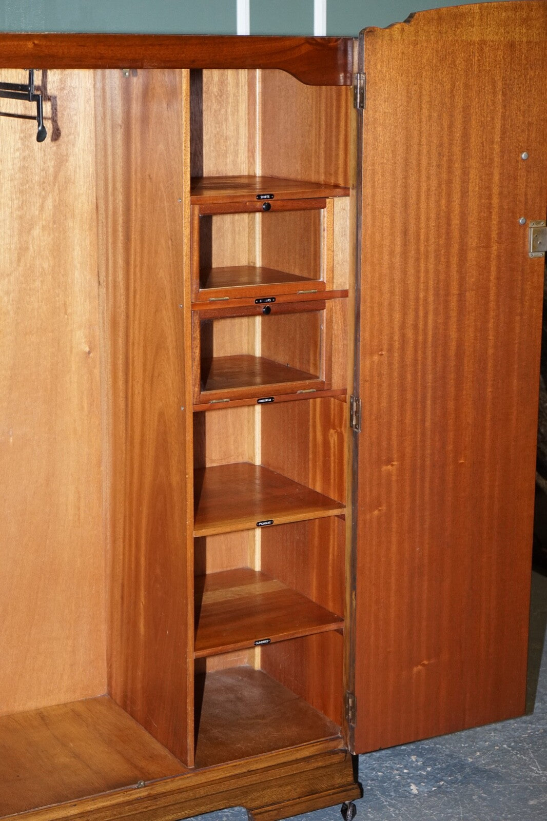 PETITE VINTAGE ART DECO OAK TWO DOOR WARDROBE