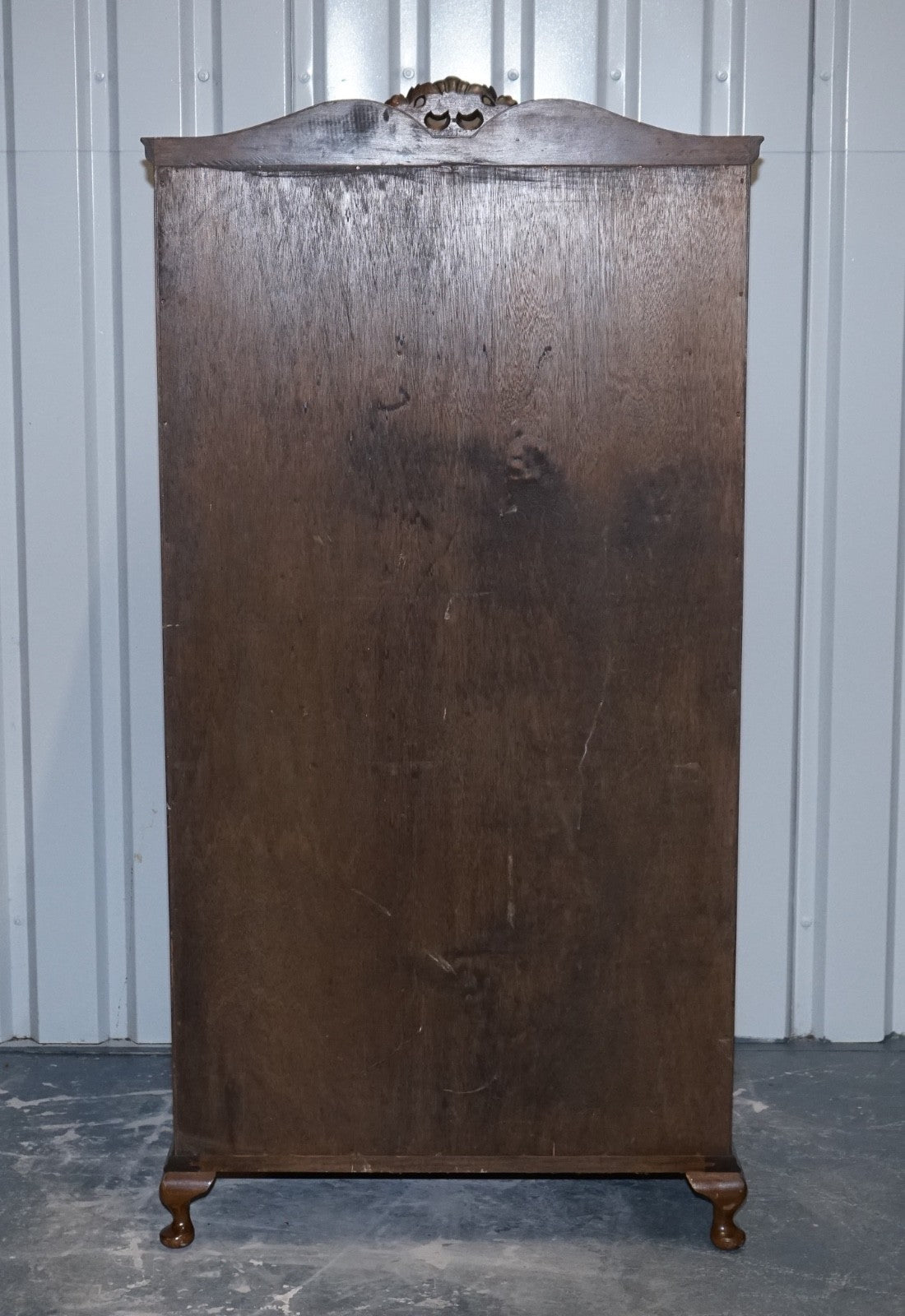 ART DECO 1920'S QUEEN ANNE ENGLiSH  BURR WALNUT TWO DOOR WARDROBE