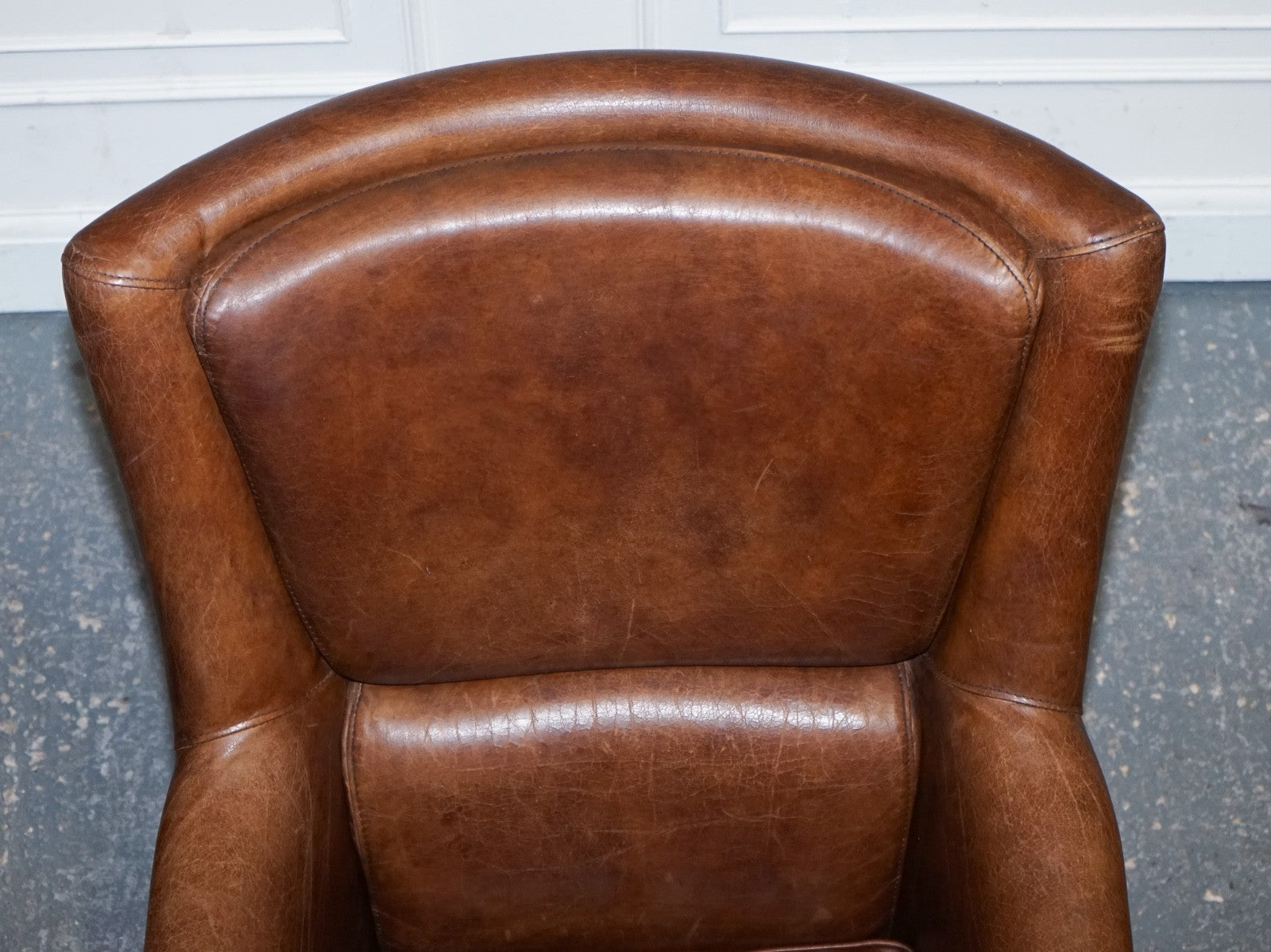 VINTAGE BROWN HERITAGE LEATHER READING LOUNGE ARMCHAIR HALO TIMOTHY OULTON STYLE