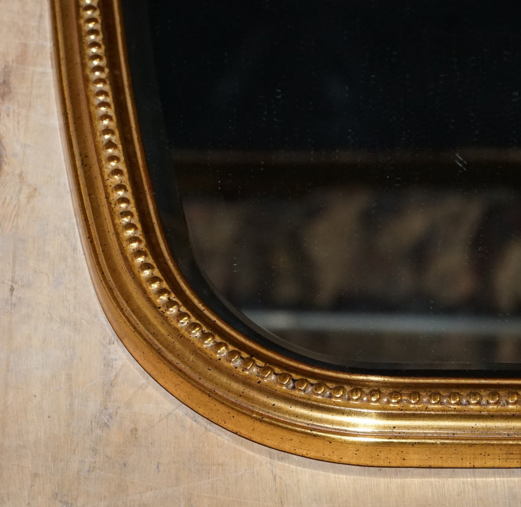 VINTAGE VICTORIAN STYLE GILTED OVERMANTEL WALL MIRROR