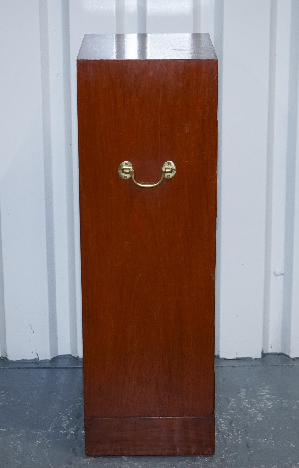 MILITARY CAMPAIGN STYLE TALLBOY TALL  CHEST OF DRAWERS BRASS HANDLES