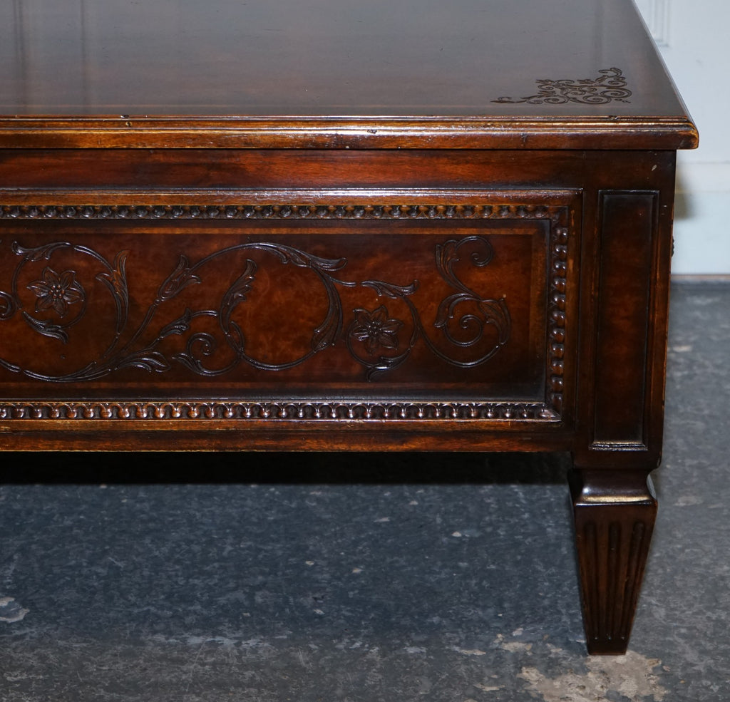 STUNNING AMERICAN THEODORE ALEXANDER COFFEE TABLE TWO DRAWERS & BUTLER TRAYS