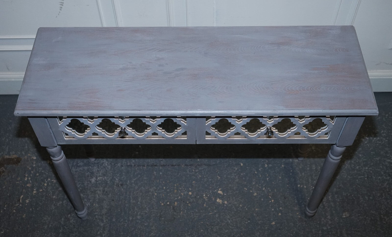 LOVELY HAND PAINTED MIRRORED DRESSING CONSOLE TABLE MATCHING STOOL AVAILABLE