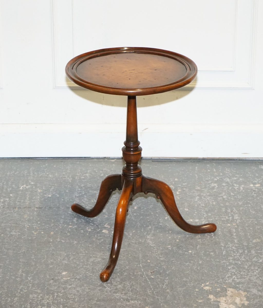 VINTAGE BRIGHTS OF NETTLEBED BURR WALNUT SIDE END WINE TABLE