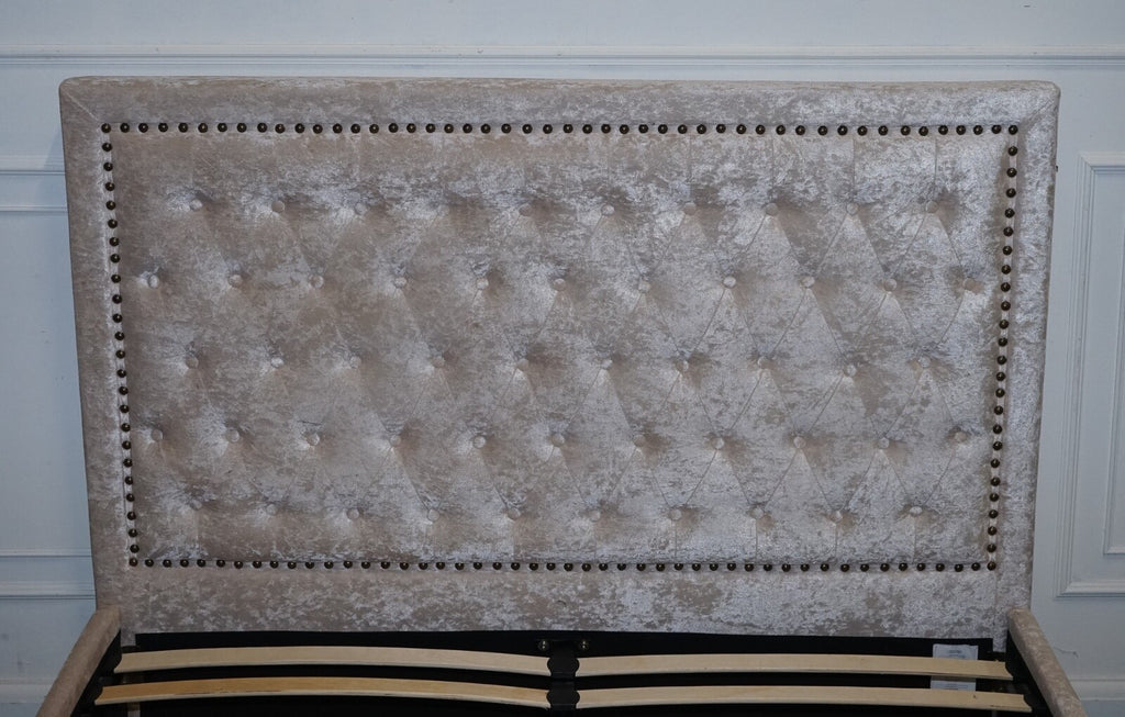 BEAUTIFUL BABY PINK VELVET DOUBLE BED FRAME