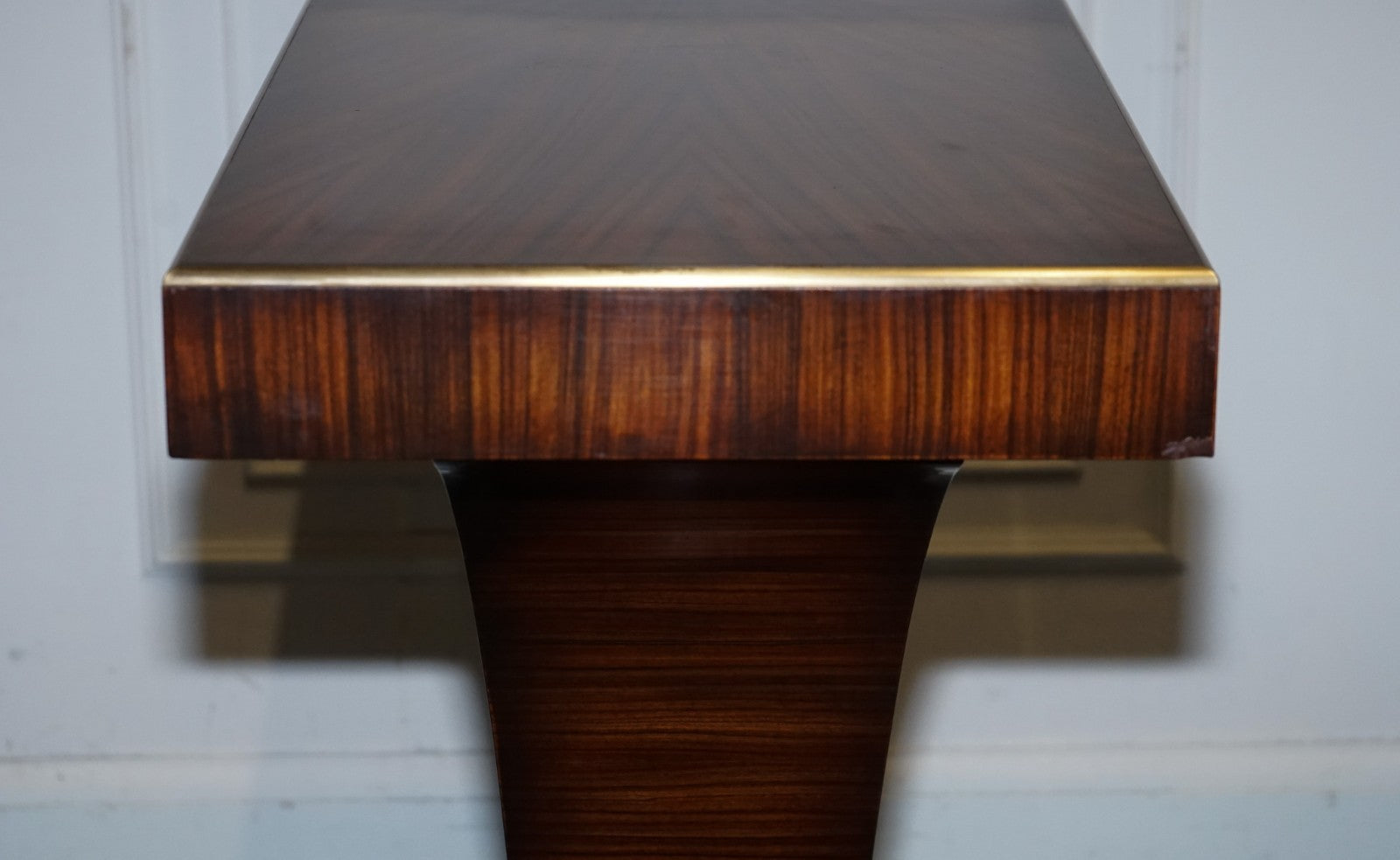 ART DECO EXOTIC MORADO & BRASS VANCUCCI SUNBURST CONSOLE BY THEODORE ALEXANDER