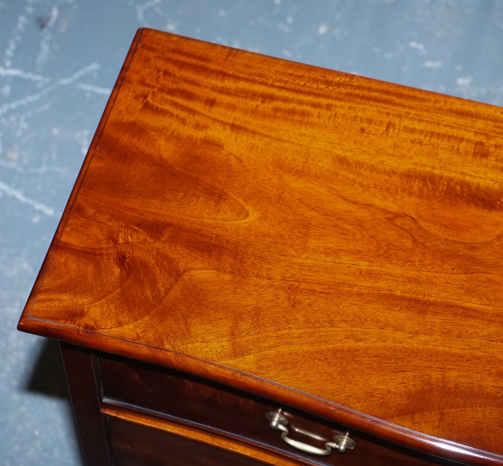 GEORGIAN REVIVAL STYLE SERPENTINE CHEST OF DRAWERS MADE BY BRIGHTS OF NETTLEBED