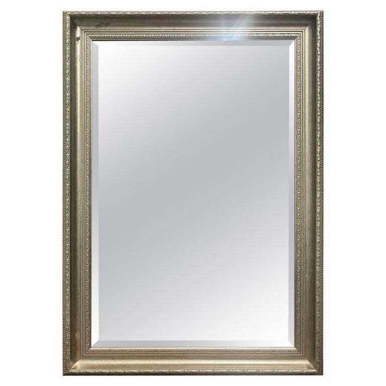 VINTAGE SILVER ORNATE BEVELLED MIRROR