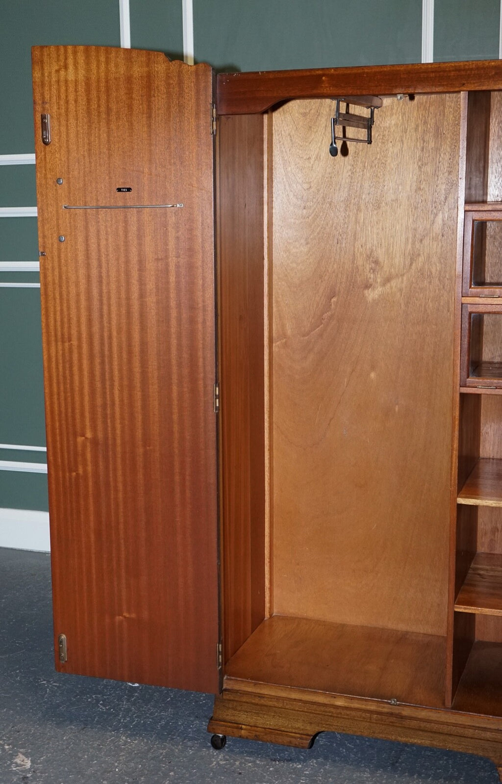 PETITE VINTAGE ART DECO OAK TWO DOOR WARDROBE