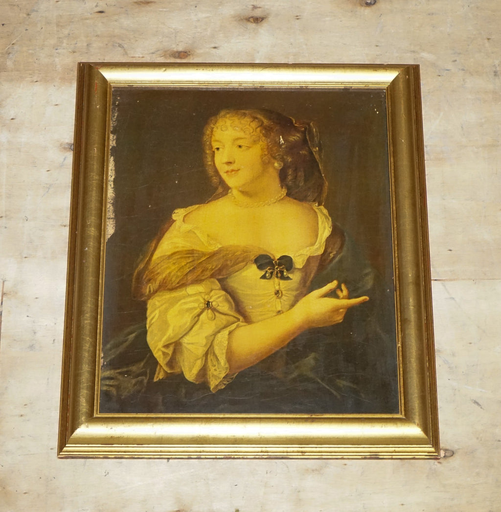 VINTAGE PRINT IN GILTED FRAME ''MADAME DE SÉVIGNÉ'' FRENCH ARISTOCRAT 86 X 56 CM