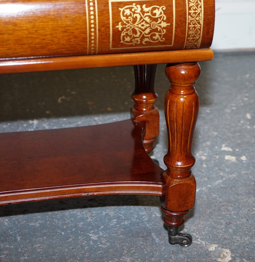 MATCHING PAIR OF WOODEN FAUX BOOKS STACK SIDE END WINE TABLES WITH STORAGE