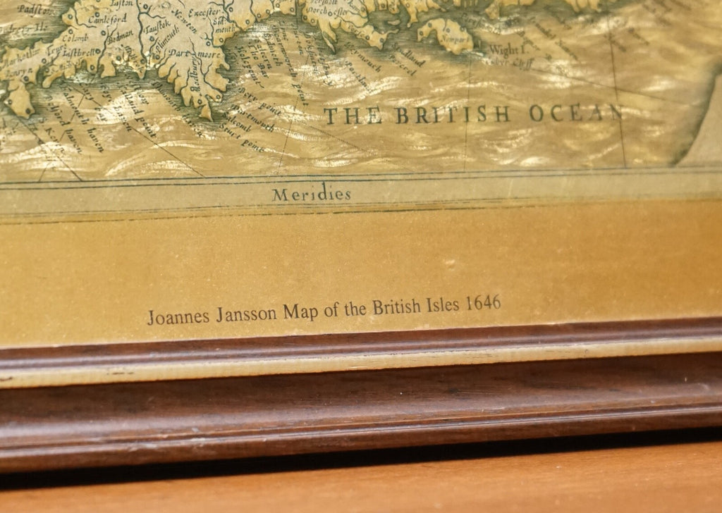 VINTAGE GOLD FOIL MAP OF THE BRITISH ISLES 1646 BY JOANNES JANSSEN
