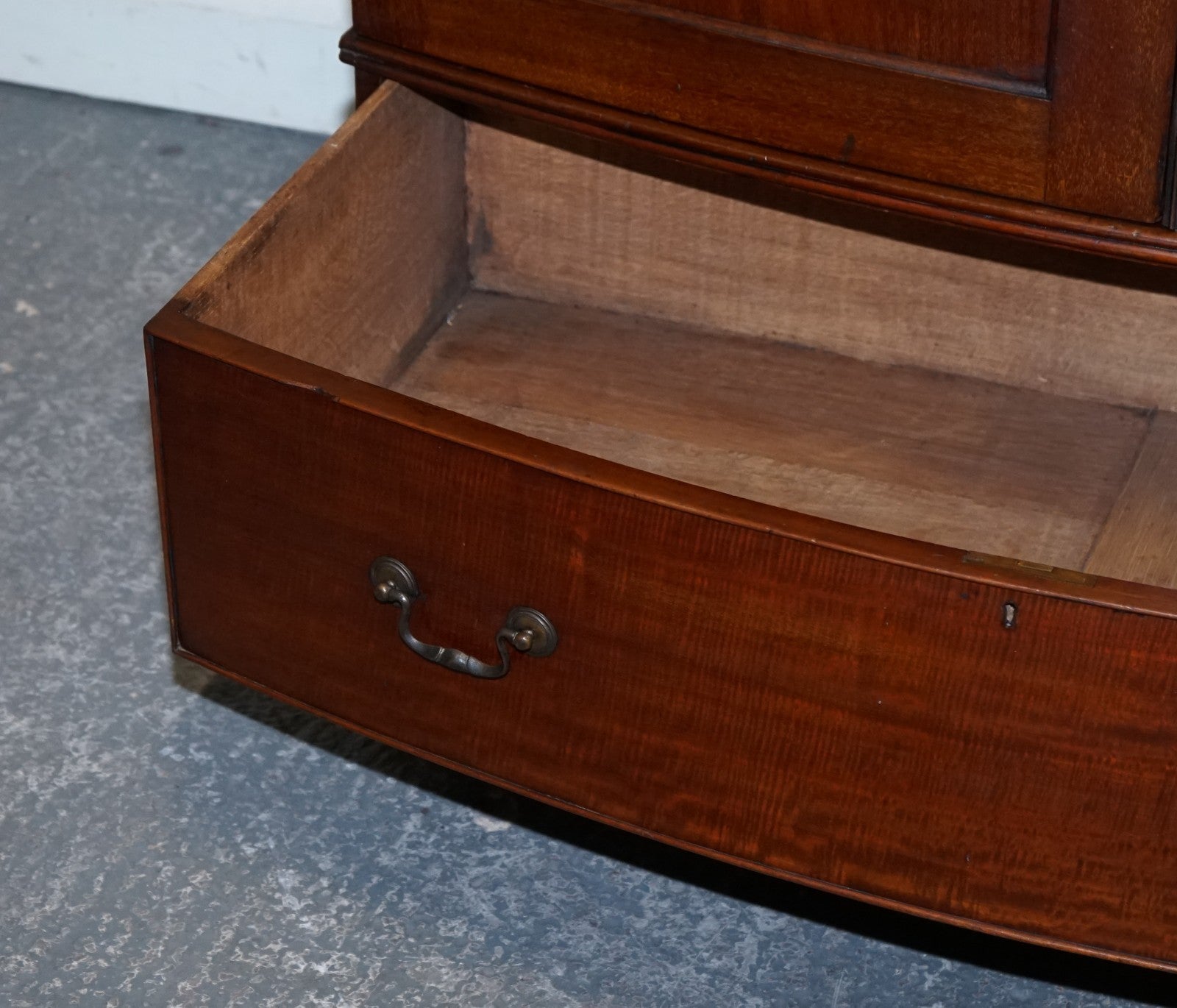 ANTIQUE ENGLISH GEORGE III LINEN PRESS CONVERTED TO WARDROBE