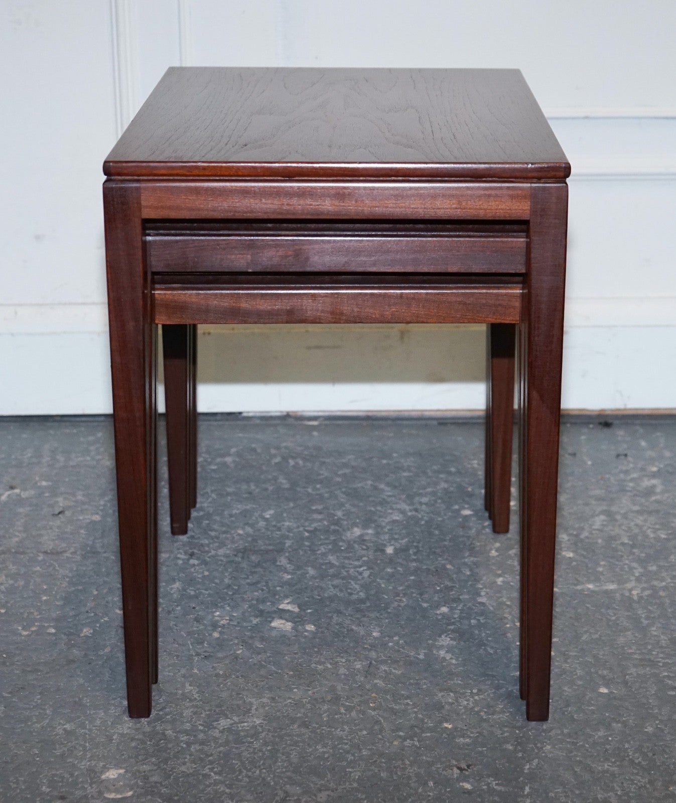 VINTAGE 1960'S DANISH MID CENTRY TEAK NEST OF THREE TABLES