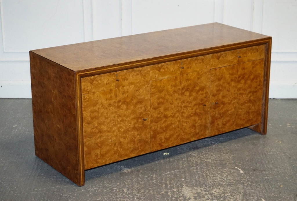 WARD BENNET BRICKEL ASSOCIATES RESTORED PAIR OF BURR WALNUT SIDEBOARDS