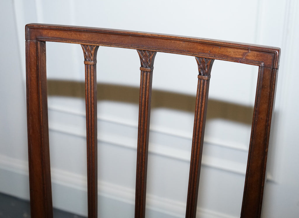 VICTORIAN PAIR OF SIDE CHAIRS WITH CREAM FABRIC SEATS