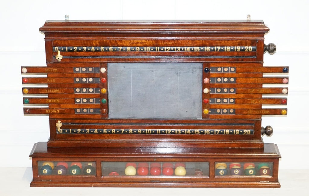 ANTIQUE OAK RESTORED J. ASHCROFT & CO LIVERPOOL SNOOKER BILLIARD SCORE BOARD