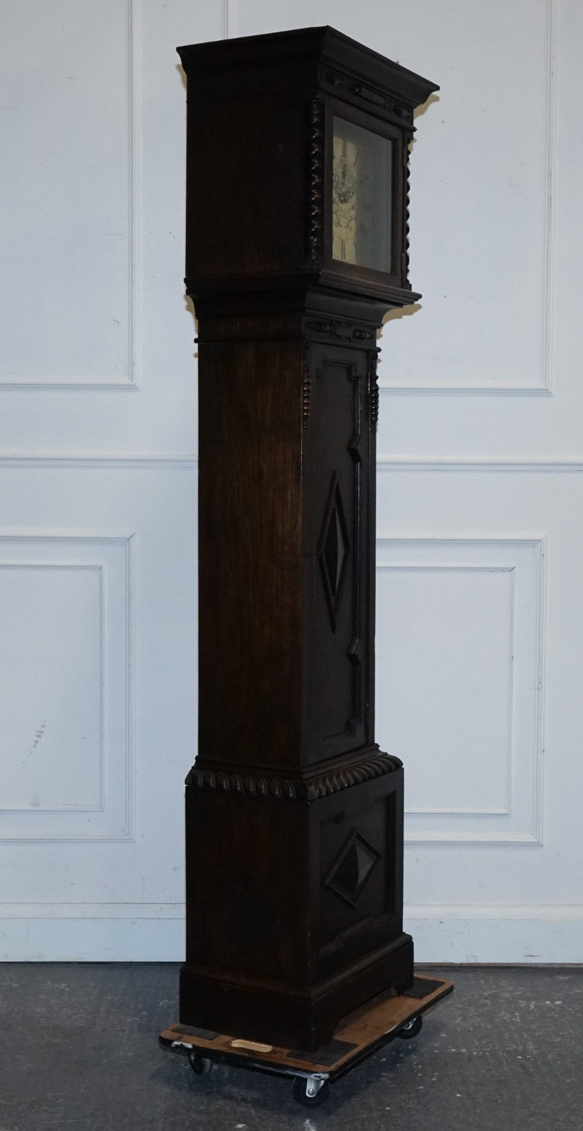 ANTIQUE ENGLISH ARTS & CRAFTS 8 DAY LONGCASE GRANDFATER CLOCK BY MAPLE LONDON