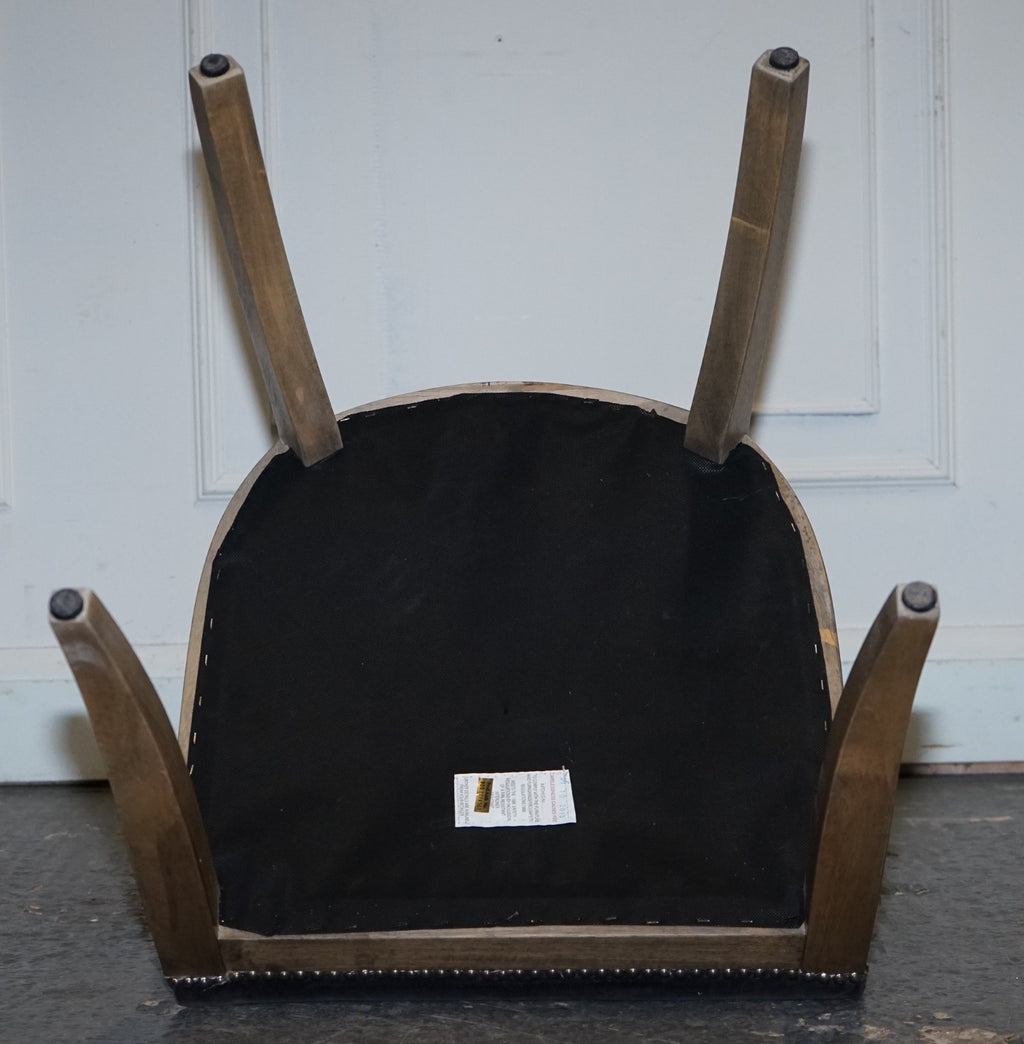 VINTAGE HALO RICHMOND SINGLE DESK OR DINING CHAIR NAVY VELVET FABRIC WITH STUDS