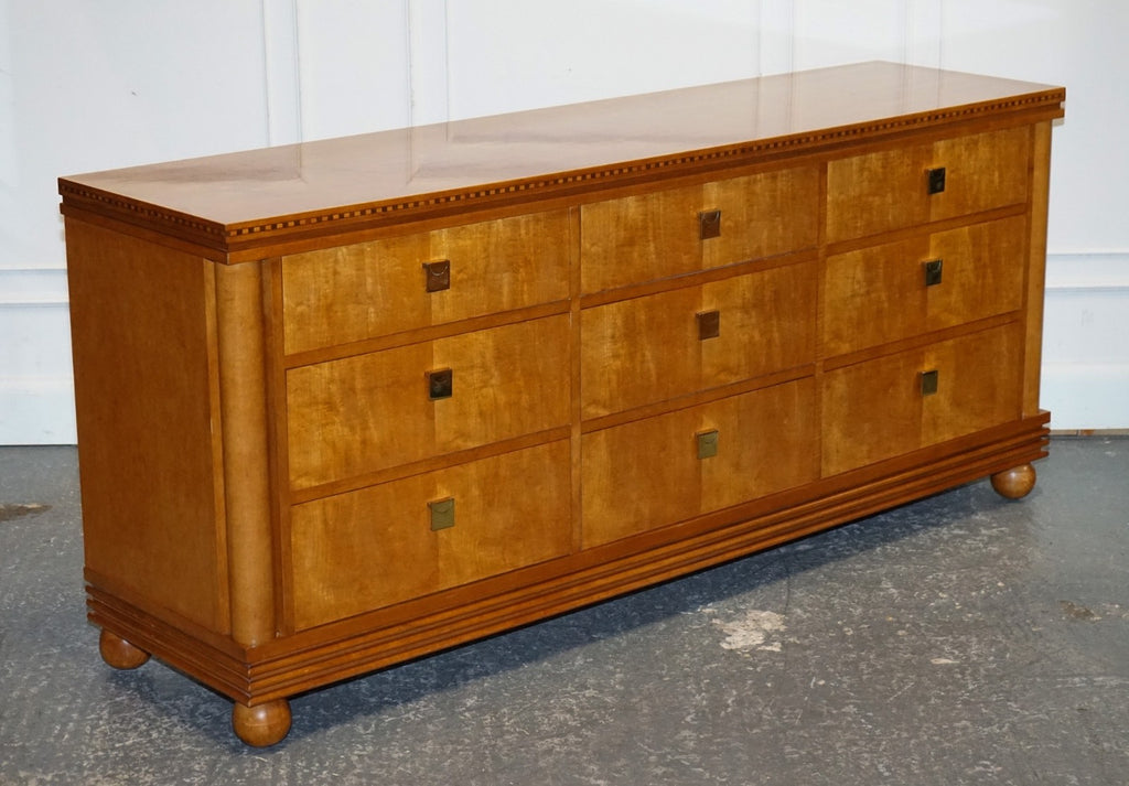 AMERICAN HICKORY WHITE GENESIS BIEDERMEIER DRESSER SIDEBOARD BANK OF DRAWERS