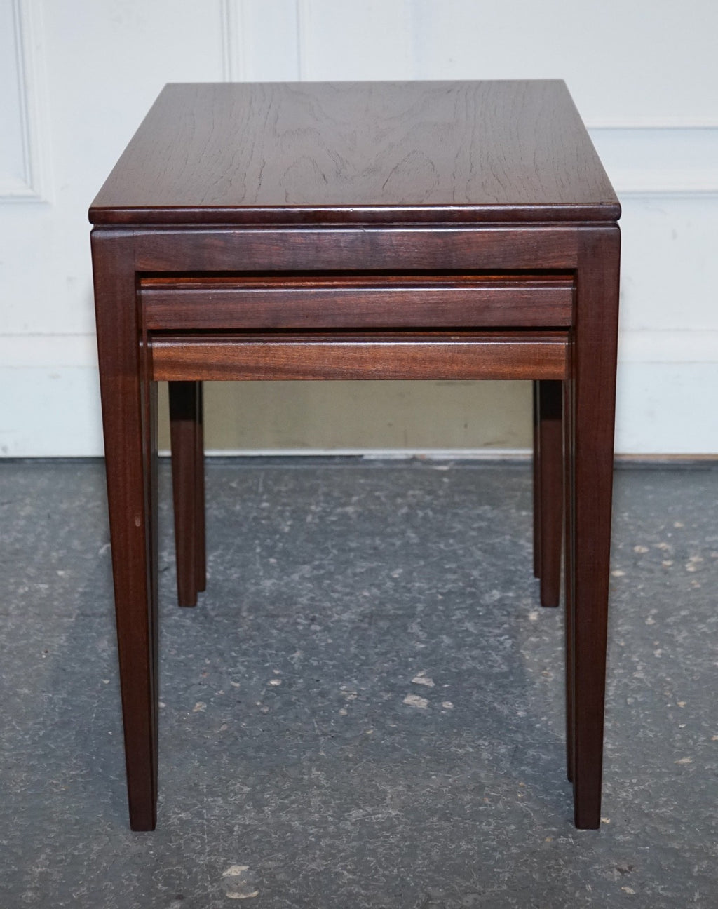 VINTAGE 1960'S DANISH MID CENTRY TEAK NEST OF THREE TABLES