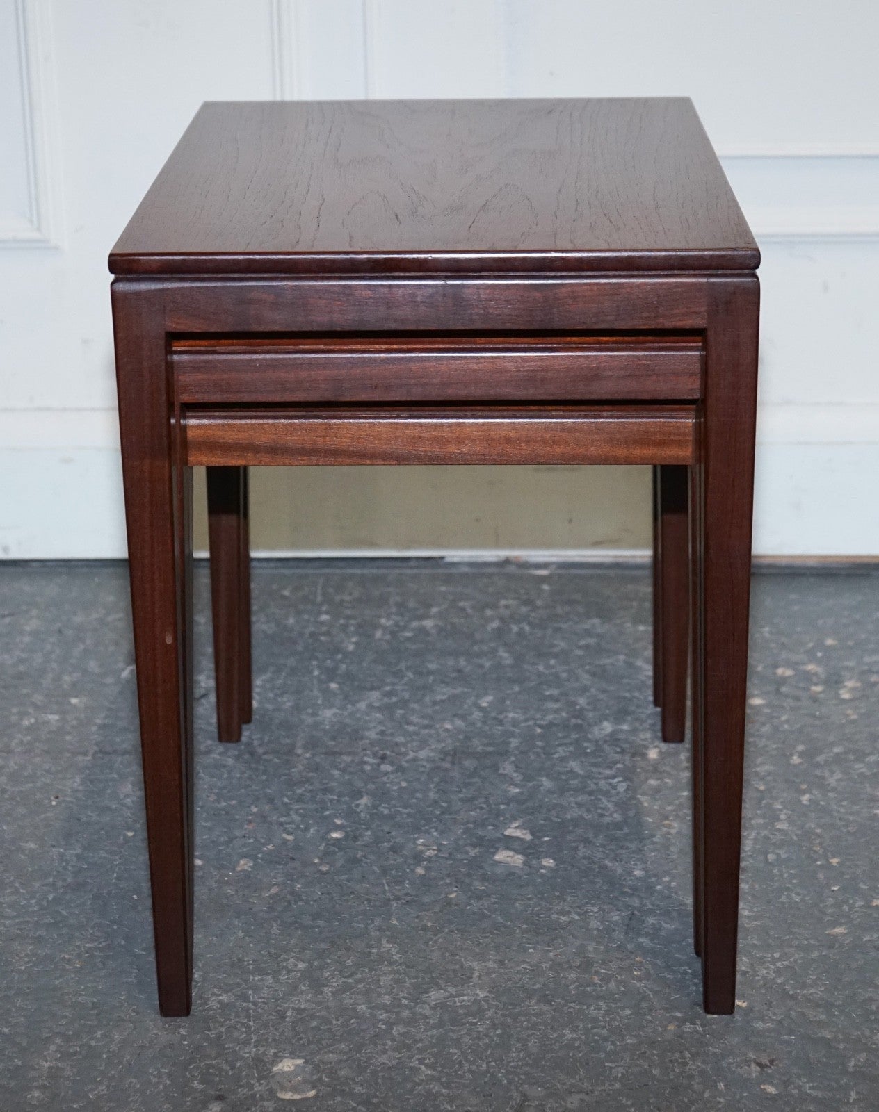 VINTAGE 1960'S DANISH MID CENTRY TEAK NEST OF THREE TABLES