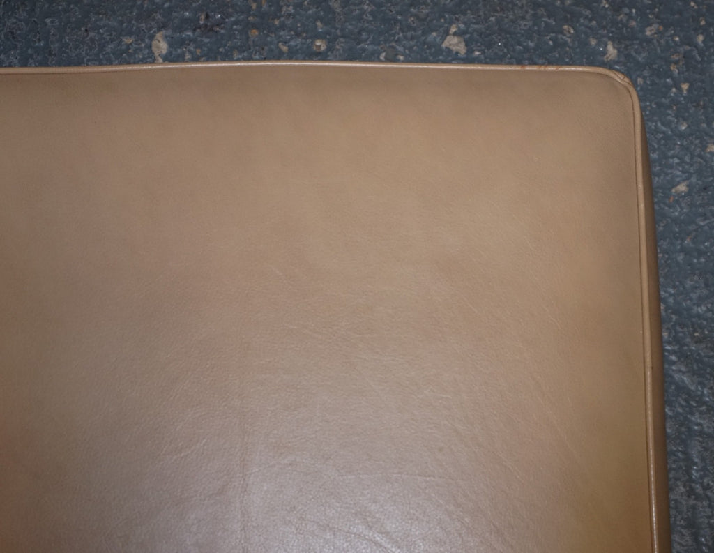FINE LATTE BROWN LEATHER OTTOMAN FOOTSTOOL WITH STORAGE BY MULTIYORK ENGLAND