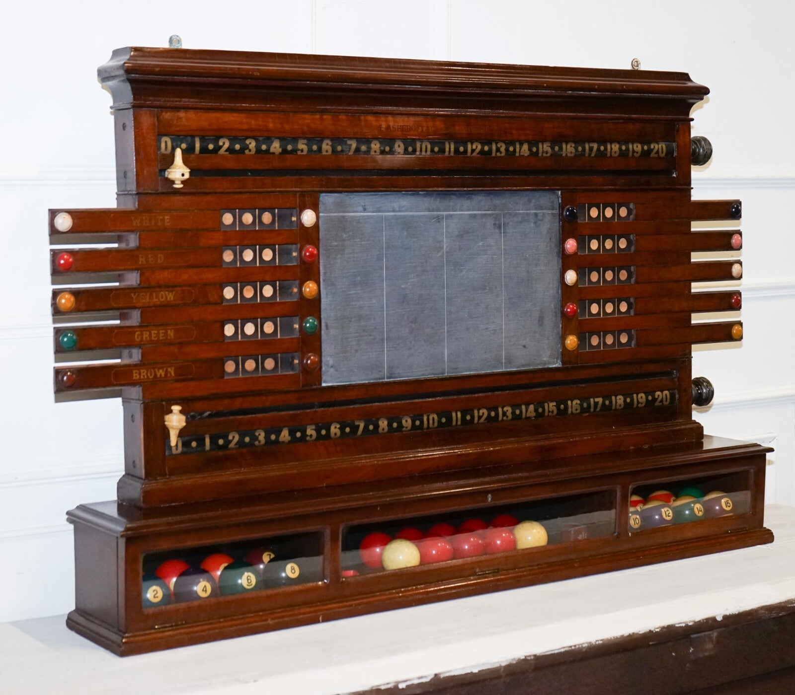 ANTIQUE OAK RESTORED J. ASHCROFT & CO LIVERPOOL SNOOKER BILLIARD SCORE BOARD