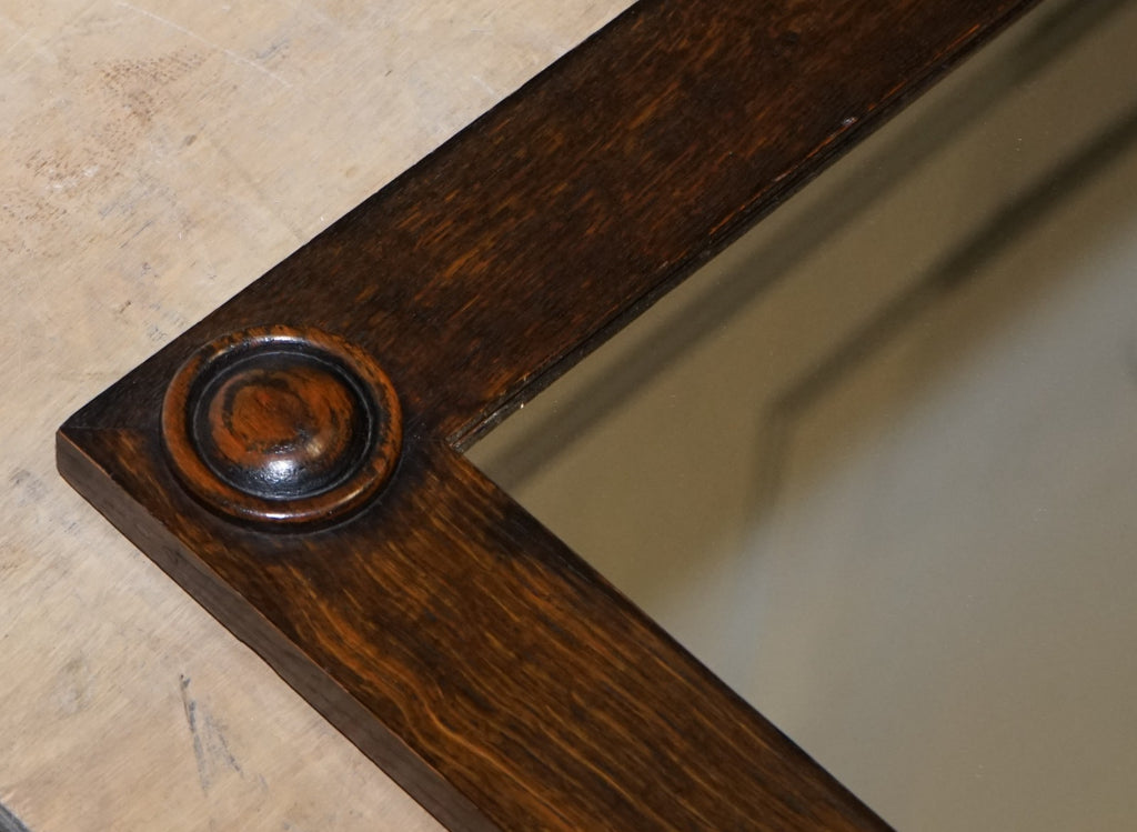 ANTIQUE CIRCA 1900 JACOBEAN STYLE PAIR OF RECTANGULAR WALL MIRRORS