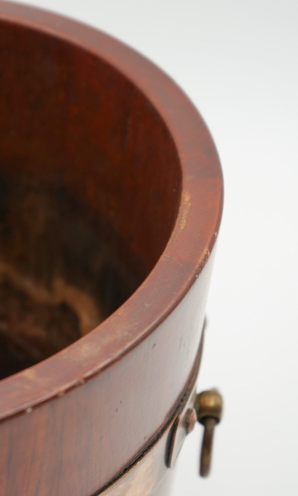 ANTIQUE R A LISTER & CO OAK 1900s EDWARDIAN BUCKET WITH BRASS BRACES