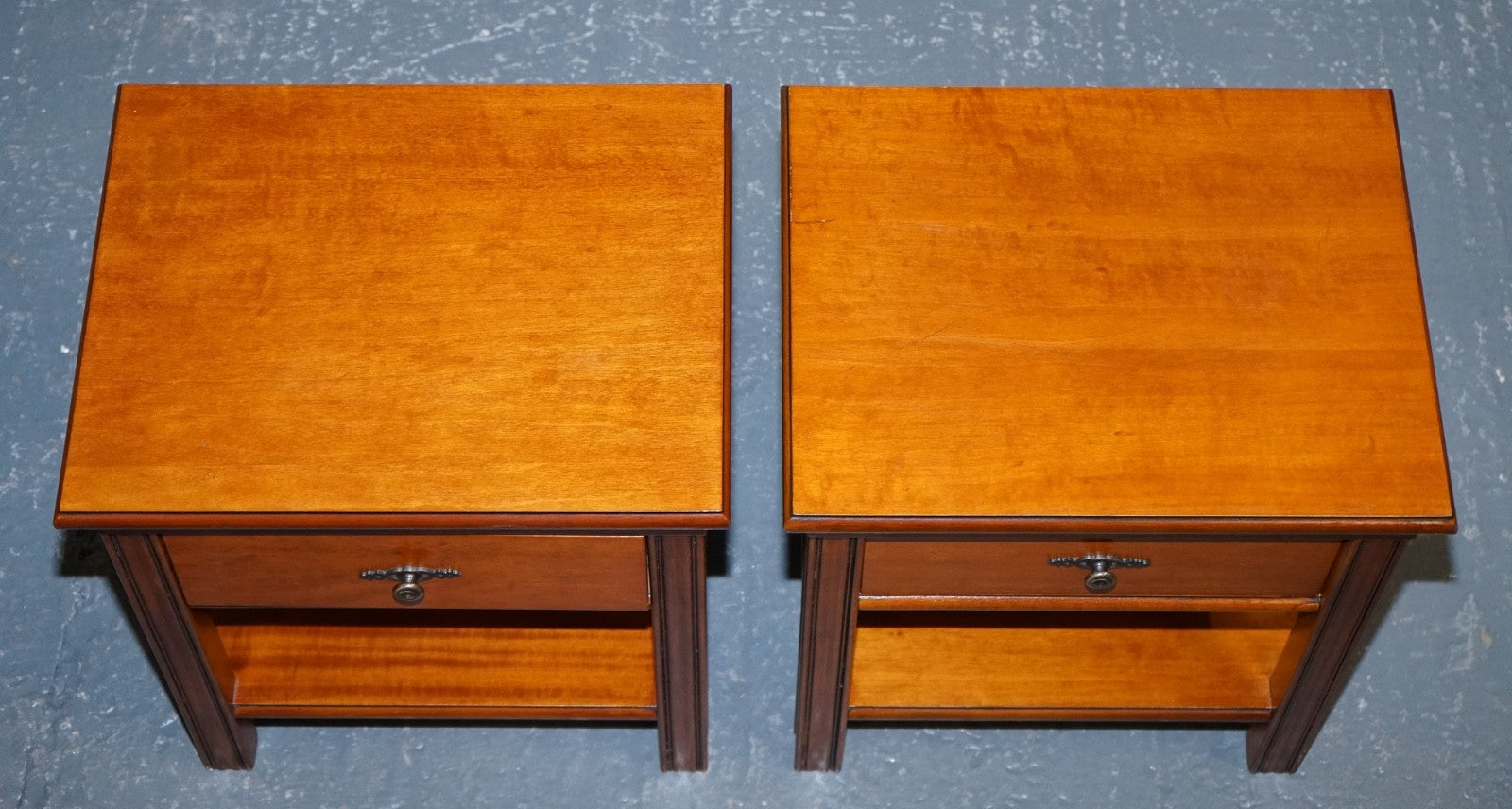VINTAGE FRENCH STYLE CHERRY WOOD NIGHTSTANDS BEDSIDE TABLES