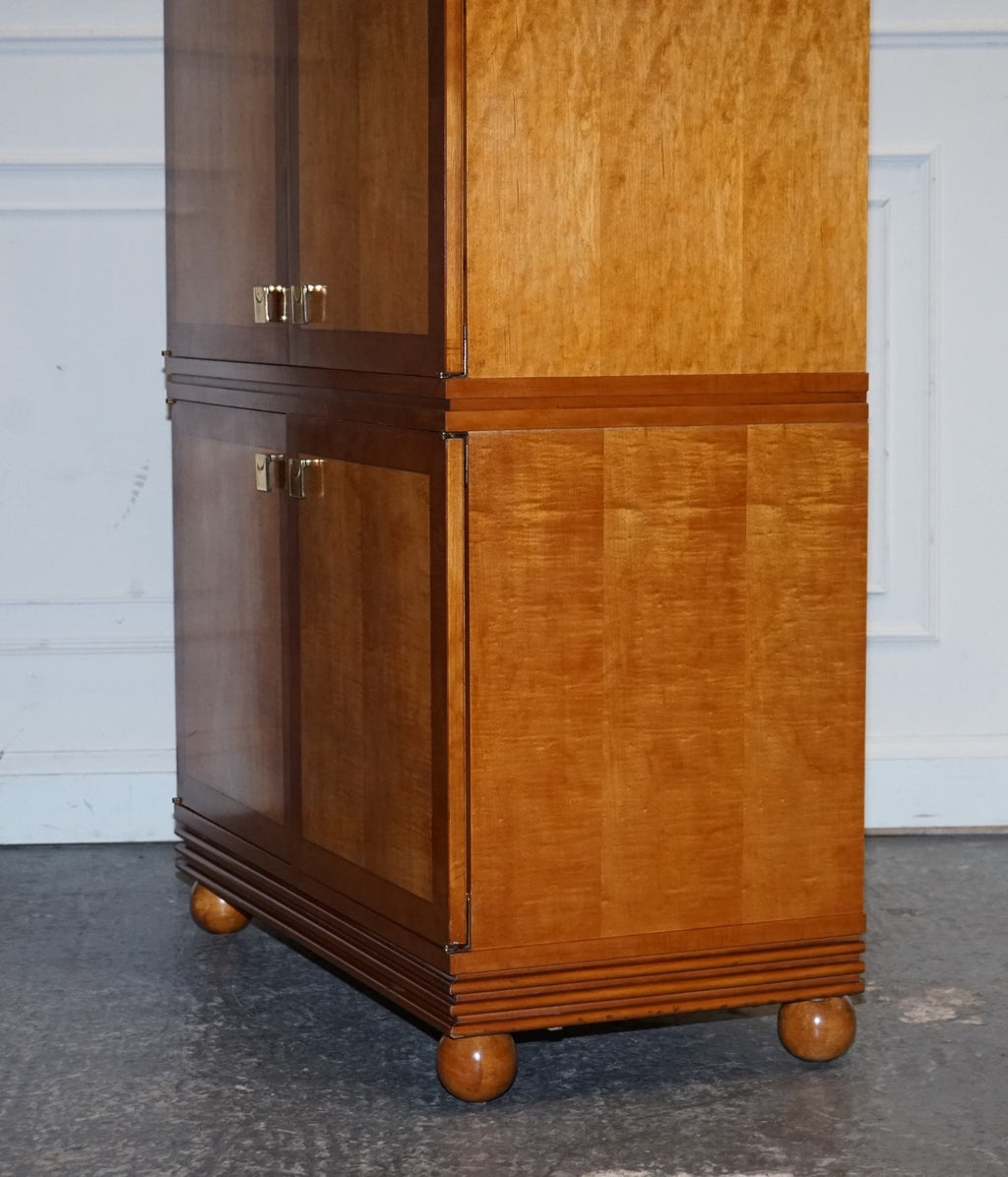 AMERICAN HICKORY WHITE GENESIS BIEDERMEIER SATIN WOOD ARMOIRE OR TV CABINET