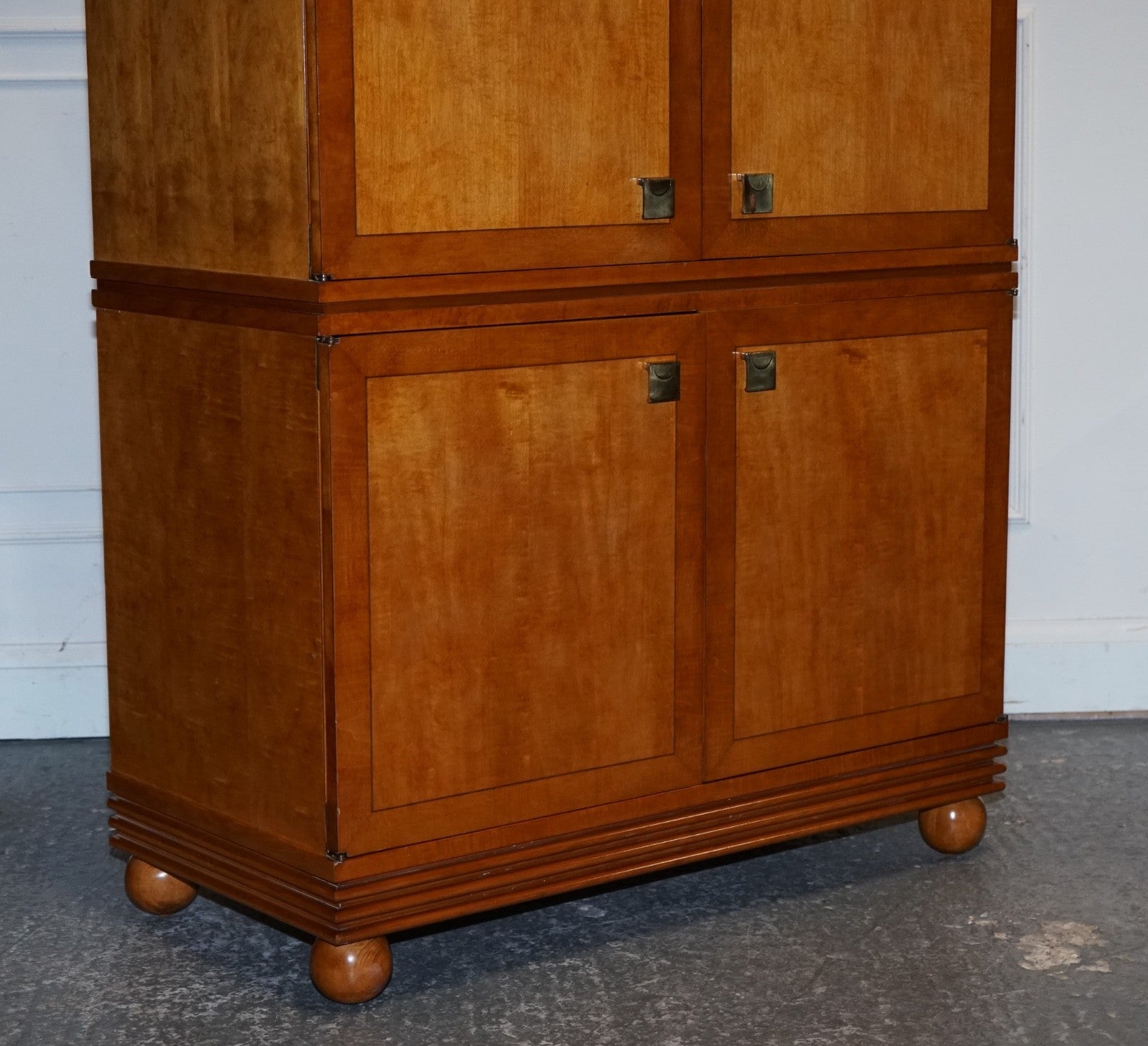 AMERICAN HICKORY WHITE GENESIS BIEDERMEIER SATIN WOOD ARMOIRE OR TV CABINET