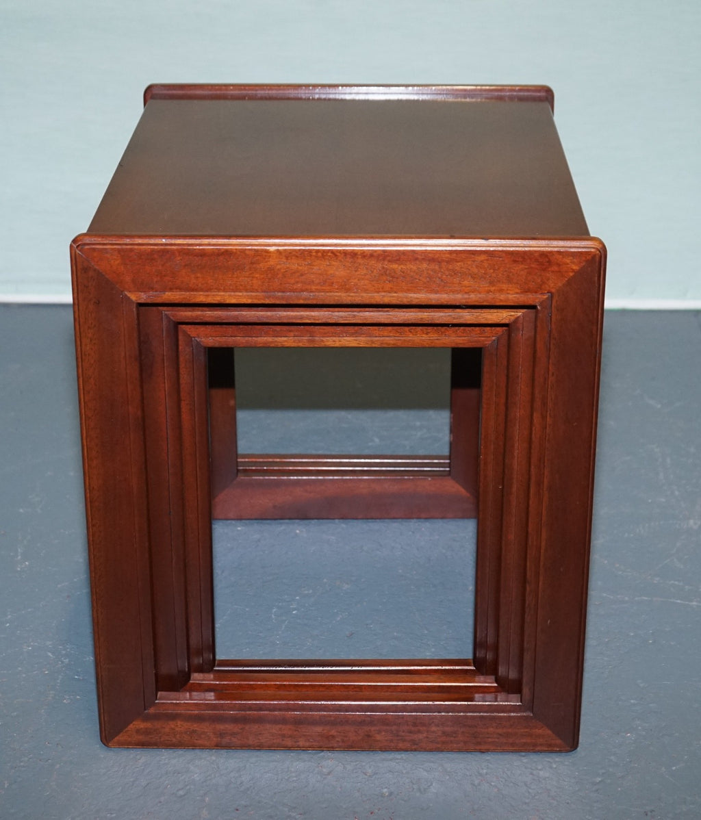 BRITISH G PLAN MID CENTURY HARDWOOD TEAK NESTING TABLES SLEEK MINIMALIST