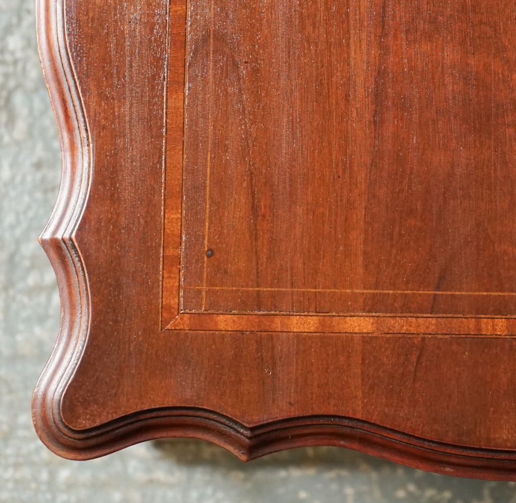 ANTIQUE EDWARDIAN REVOLVING BOOKCASE WITH A SERPENTINE SHAPED TOP