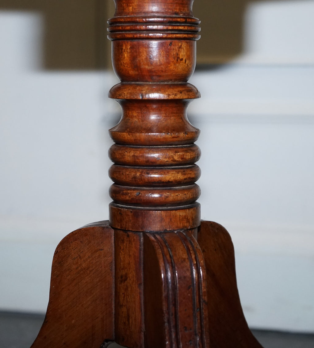 ANTIQUE 19TH CENTURY ENGLISH OAK RECTANGLE TRIPOD TILT TOP TABLE