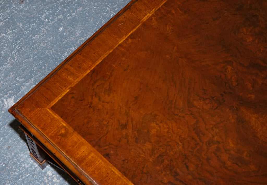 LARGE GEORGIAN STYLE BURR WALNUT COFFEE TABLE BY BRIGHTS OF NETTLEBED LONDON